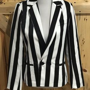 BeetleJuice  Suit Blazer Small  Black and White Striped  N.W.O.T Extremely Nice!
